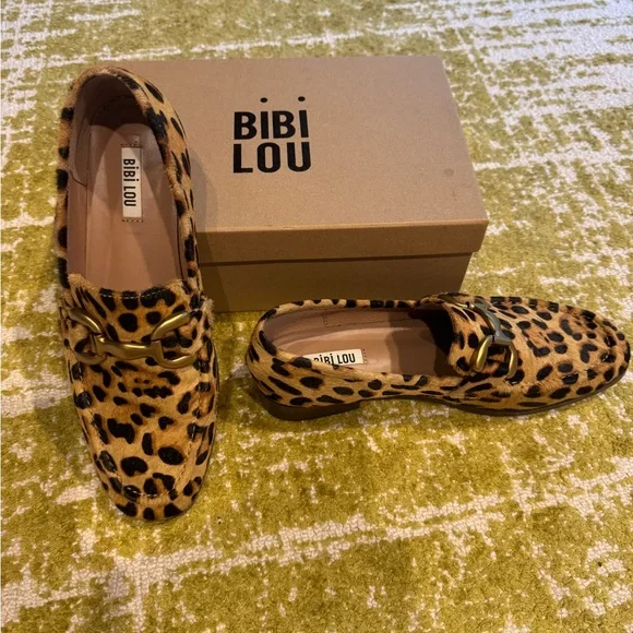 Perfect condition - Bibi Lou leopard loafers Sz 41 - Picture 2 of 4